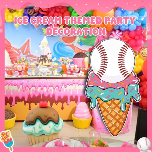 Ice Cream Drip Baseball Party Decoration Sports Theme Birthday Party Decor by Yoloodayy - Used condition - Image 5