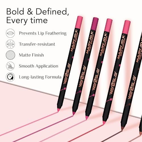 Image of MARY JO K Scarlet Statement-Matte Lip Pencil | Bold, Creamy | Long-Lasting | Precision Tip | India Red (030) | Bright Red (021) | Roxy (010) | Cocktail (020) | Ruby Red (026)