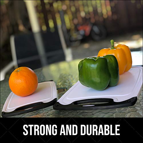 Raj Plastic Cutting Board Reversible Cutting Board, Dishwasher Safe, Chopping Boards, Juice Groove, Large Handle, Non-Slip, Bpa Free (Set Of Three, Black) #TOP4