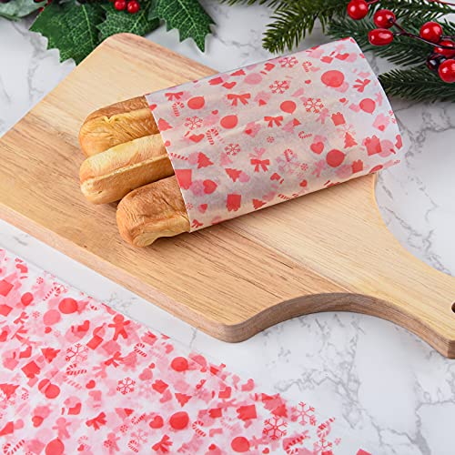 ASTARON 100 blätt Weihnachten Wachspapier für Lebensmittel, Einwickelpapier für Süßigkeite Kekse Sandwich Frittierte Lebensmittel… – Ansicht 5