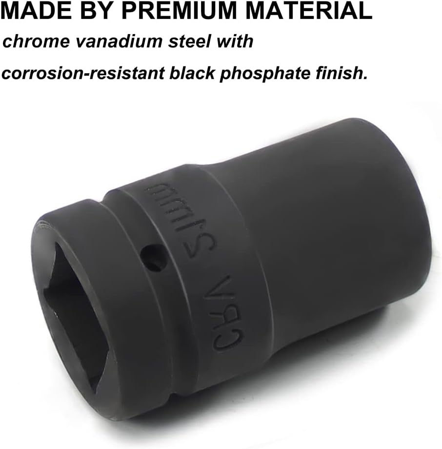Utoolmart 1-Inch Drive 21mm Standard Impact Socket, Metric,Chrome Molybdenum Alloy Steel 78mm Length