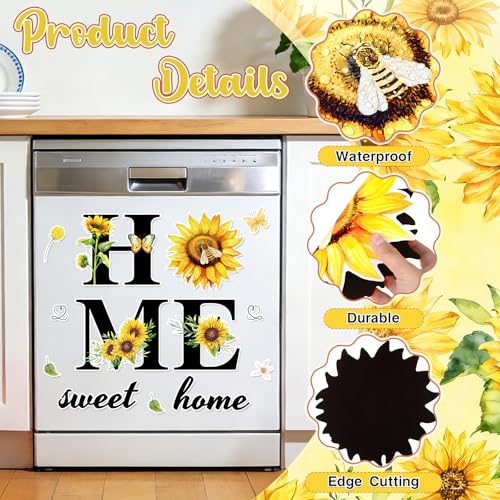 Imán decorativo girasol para refrigerador y lavavajillas miniatura 4