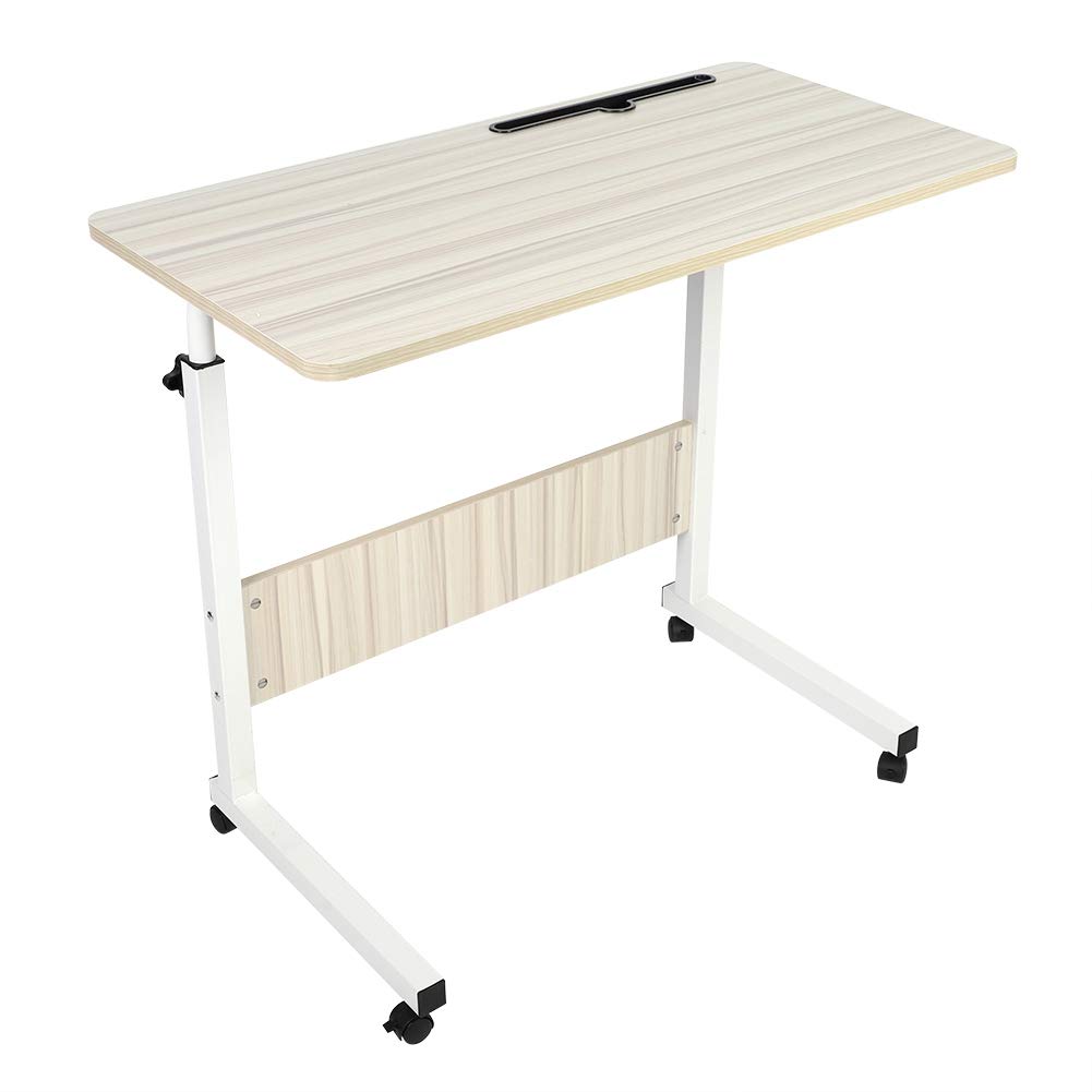 Ausla Mesa Ajustable para Computadora Portátil, Escritorio de MDF con Ruedas, Carrito para Computadora Portátil con Ruedas Ajustable en Altura de 31,57 X 15,75 Pulgadas para Estudio Junto a la Cama,