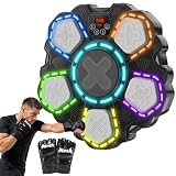 GeschenPark Macchina da Boxe Musicale da Parete con Misurazione della Forza di Pugno, LED & Bluetooth, Fitness a Casa per Adulti & Adolescenti – Regalo per Uomo, papà, Fidanzato