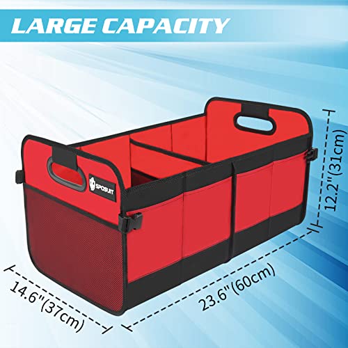 Sposuit Trunk Organizer For Car - Collapsible Trunk Storage With 11 Pockets & Reinforced Handles, Suv Trunk Organizers For Grocery Cargo #TOP3