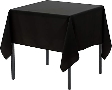 Your Chair Covers - 72 x 72 Inch Square Polyester Tablecloth Black