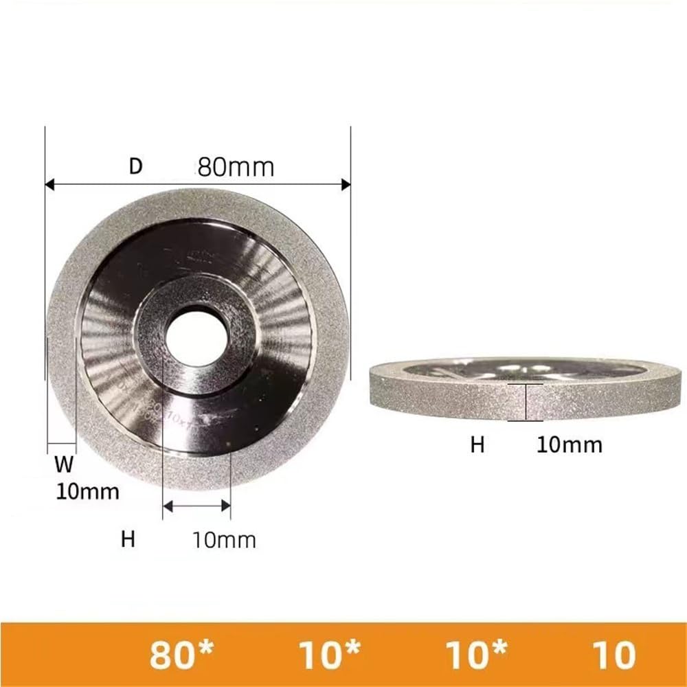 100/125/150mm Alloy Diamond Grinding Wheel, Tungsten Steel Ceramic CBN Milling Cutter Jade Carving Grinder Sharpener Disc(80MMX10MMX200)