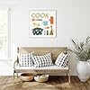 Amanti Art Framed Canvas Wall Art 30x30 Retro Kitchen III Cook by Becky Thorns, Framed Wall Art Canvas, Cuisine Artwork, Traditional Decor, Large Poster Painting for Living Room, Bedroom, Bathroom, #5