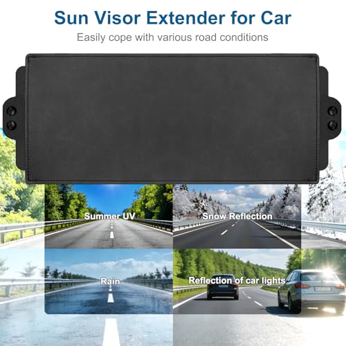 Sun Visor Extender for Car, Visor Extender Sun Blocker, Sun Visor Extension with Anti-Glare Lens Blocks UV & Sunlight, Adjustable Car Sun Visor for Safe Driving (2 Pack) by Autiora - Image 3