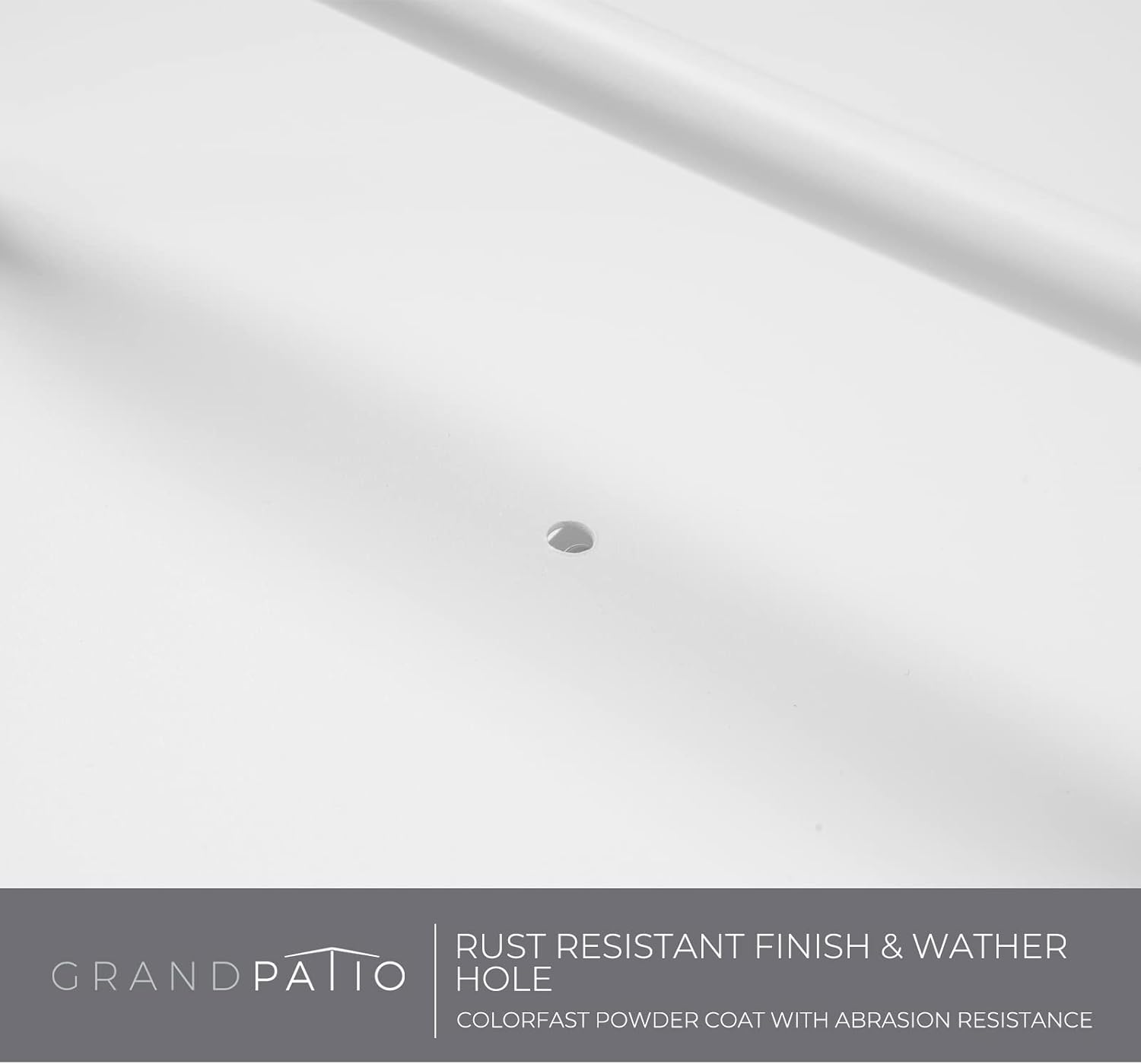 Grand patio Outdoor Side Table with Handle, Small Portable End Table, 17-in Round Side Table, White