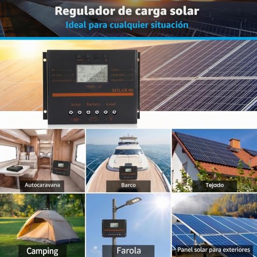 Miniatura 8 de Regulador Solar 12v 24v Del Regulador De La Descarga De La Carga 80a Lcd Con El Regulador Solar Del Usb