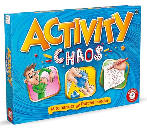Piatnik Chaos Der neueste Zuwachs Familie Gleichzeitiges Darstellen und Erraten Pantomime, Zeichnen, Kneten sind gefragt 660 Neue Begriffe Familien-Partyspiel 2 Teams ab 12+ Blau