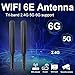WiFi 6 6E Tri-Band 2.4GHz/5GHz/6E Omnidirectional Antenna for PC Desktop Computer Motherboard WiFi Router, 2 Pack
