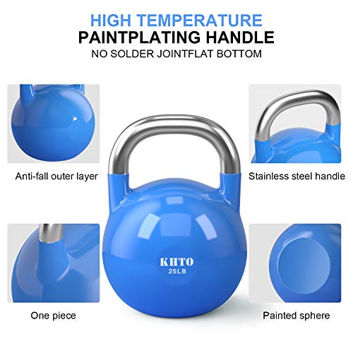 Khto Kettle Bells – Competition Kettlebell 25 Lb – Professional Grade Kettlebell For Fitness, Weightlifting, Core Training – Durable And Strong Design – 10-50 Lb Color-Coded Collection #TOP3