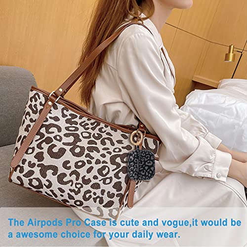 Leopard Silicone Airpods Pro Case 2019, Gawnock Soft Case Cover Flexible For Ipod Pro Case Floral Print Cover For Women Girls With Keychain - Grey Leopard Cheetah #TOP6