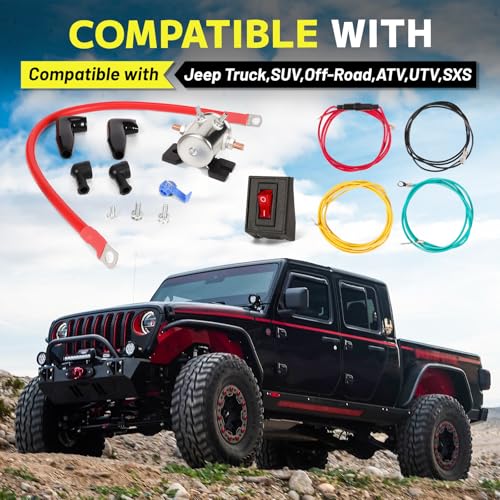 Aumtoni 62132 Power Interrupt Kit Fit for Jeep Series,with Battery Lead,Hardware,Solenoid,Switch,Wiring by Aumtoni - Image 3
