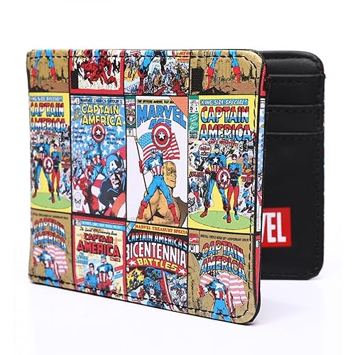 Captain America Greatest Comic Covers Slimfold Wallet