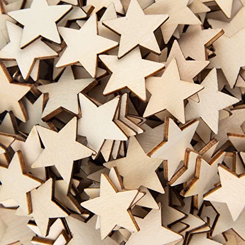 Framendino, 200 Pack Wood Stars Cutouts Unfinished Wooden Stars Pieces Blank Slices For Diy Crafts Wedding Party 1 Inch #TOP25