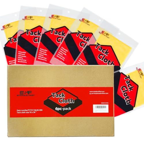 S&F STEAD & FAST Painters Tack Cloth for Woodworking Painting Sticky Anti-Static Tack Rags for Automotive Sanding Cleaning Dusting Staining Wax and Silicone Free 18 x 36 Inches Dust Cloths