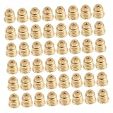 Artibetter 100pcs Decorative Brass E12 Threaded Light Bulb Bases with Knurled Edge, Copper Material, Oxidation Resistant Candelabra Lamp Sockets for Party Lighting Fixture Holder