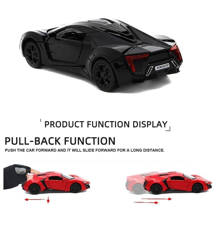 Image of Lykan Hyper Toy car Metal Die Cast Open Door Sports Car Toy for Boys with Light & Car Sound for Kids (Black)