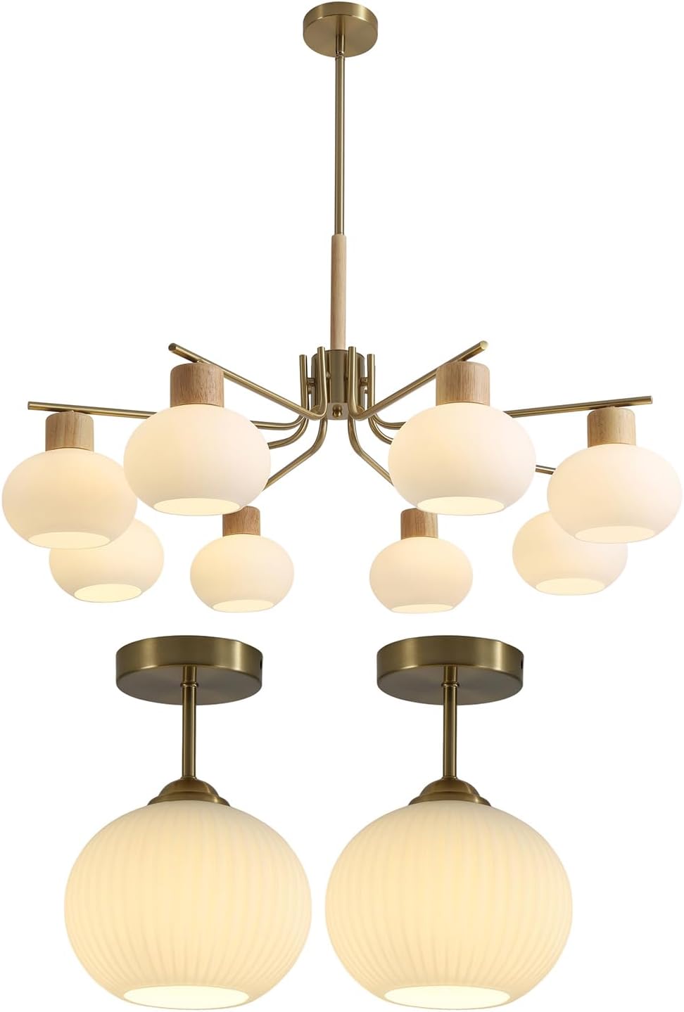 Flyrose 8 Light Sputnik Chandelier Mid Century Modern Globe Chandelier