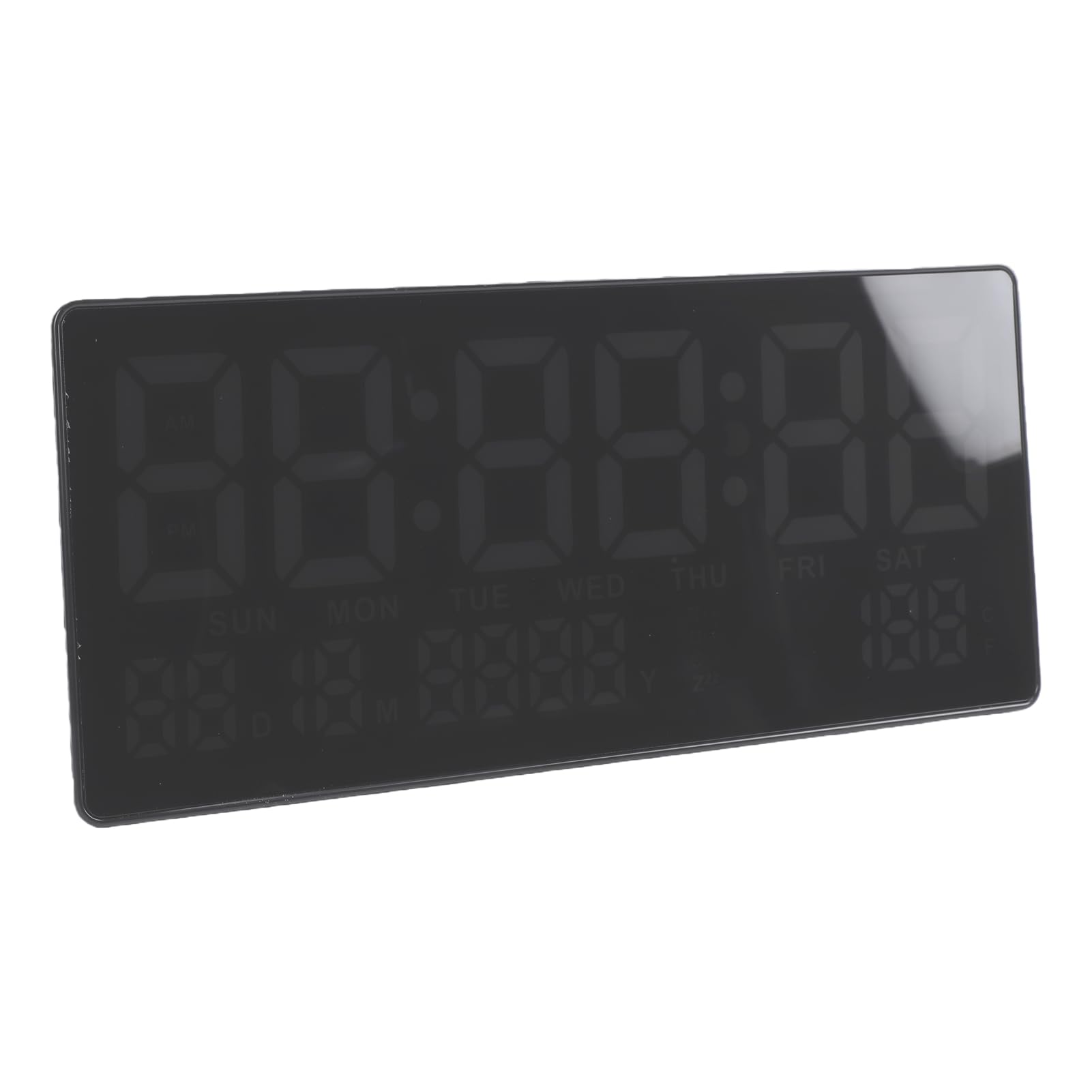 Reloj Despertador LCD Digital Pantalla de Calendario de Temperatura Moderna Brillo Adaptable para Escritorio de Estudio 36,2x15,8 Cm