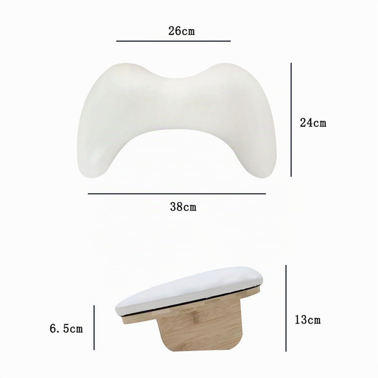 Repose-poignet en forme de U pour studio de manucure - Repose-poignet pour technicien des ongles - Pour table de manucure (blanc)