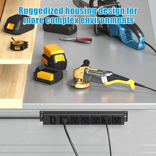 HHSOET 6 Outlet Magnetic Power Strip, 14AWG Extension Cord, 3Ft, Black, 1 by HHSOET - Used condition - Image 6