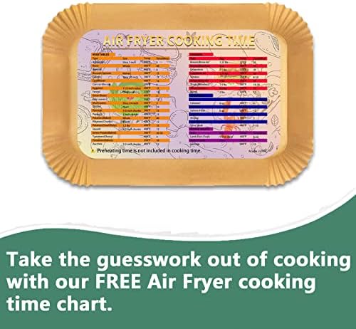 Air Fryer Liners Rectangle, 9x6.7in Air Fryer Disposable Paper Liners for Ninja Dual Air Fryer, Parchment Paper Liners Oil-Proof, Waterproof Fit Ninja AF300UK, AF400UK, 100PCS