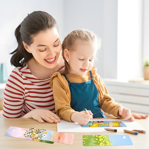 Miniatura 2 de 50 Piezas Papel Acuarela Marcapaginas Personalizado Blanco Marcapaginas Papel Acuarela 300gr Algodon Punto De Libro Para Manualidades, Con 50 Piezas Borlas De Colores Al Azar