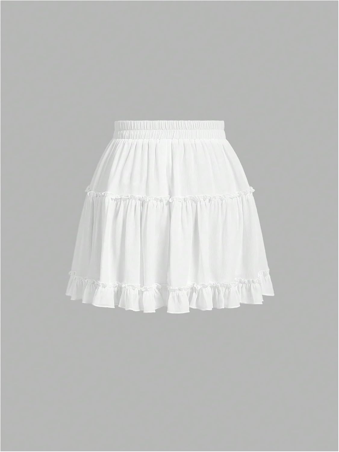 Verdusa Women's Ruffle Mini Skirt Elastic High Waisted A Line Frill Trim Short Skirts - Image 2