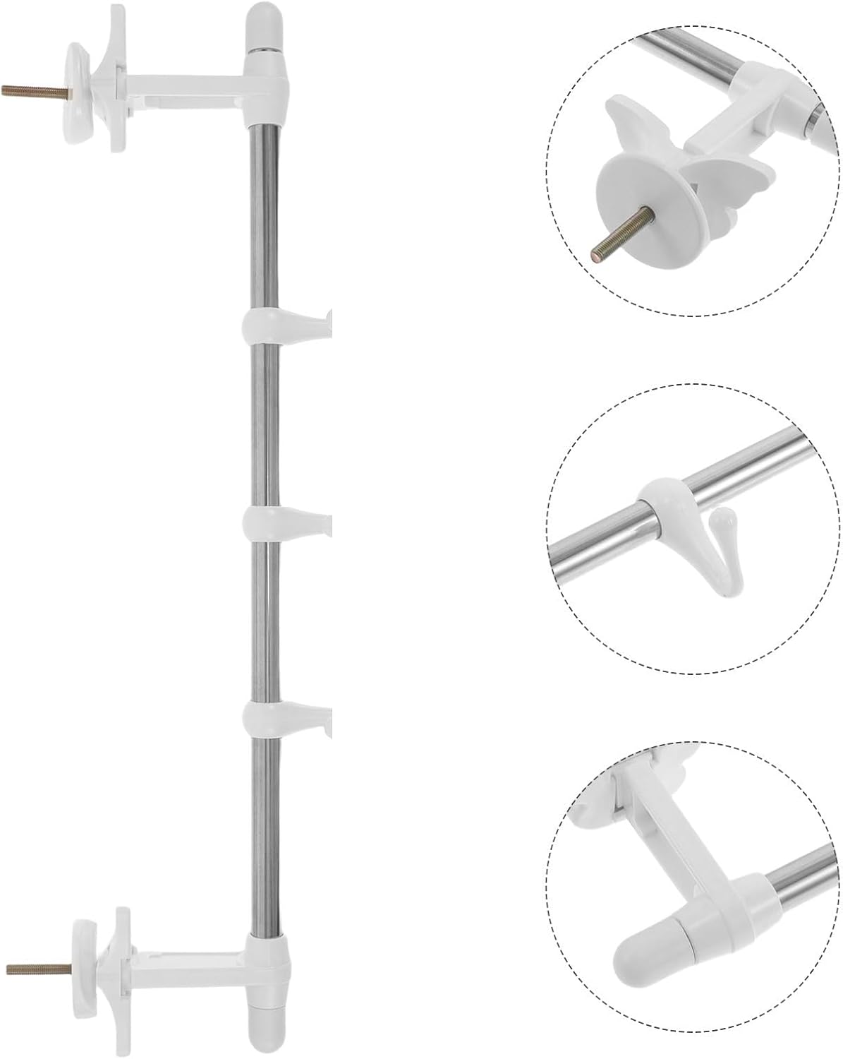 Alipis Heavy Duty Stainless Steel Radiator Mounted Clothes Drying Rack with 3 Hooks, Space-Saving Hanging Dryer Stand for Shirts and Shoes, No Drill Installation for Indoor Home Use