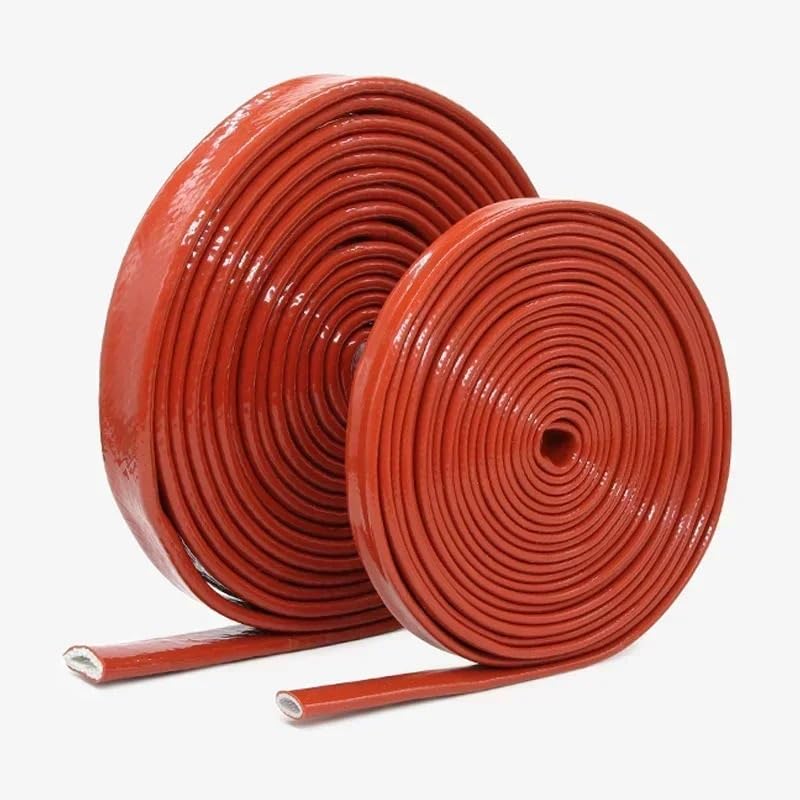 Oplot ognioodporny o długości 5 m z włókna szklanego -60°C do +300°C Temperatura ciągła(Red,80mm)