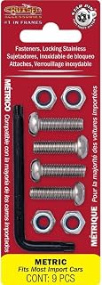 Cruiser Accessories 81300 Locking Fasteners License Plate Frame Hardware, Metric-Stainless Star Pin