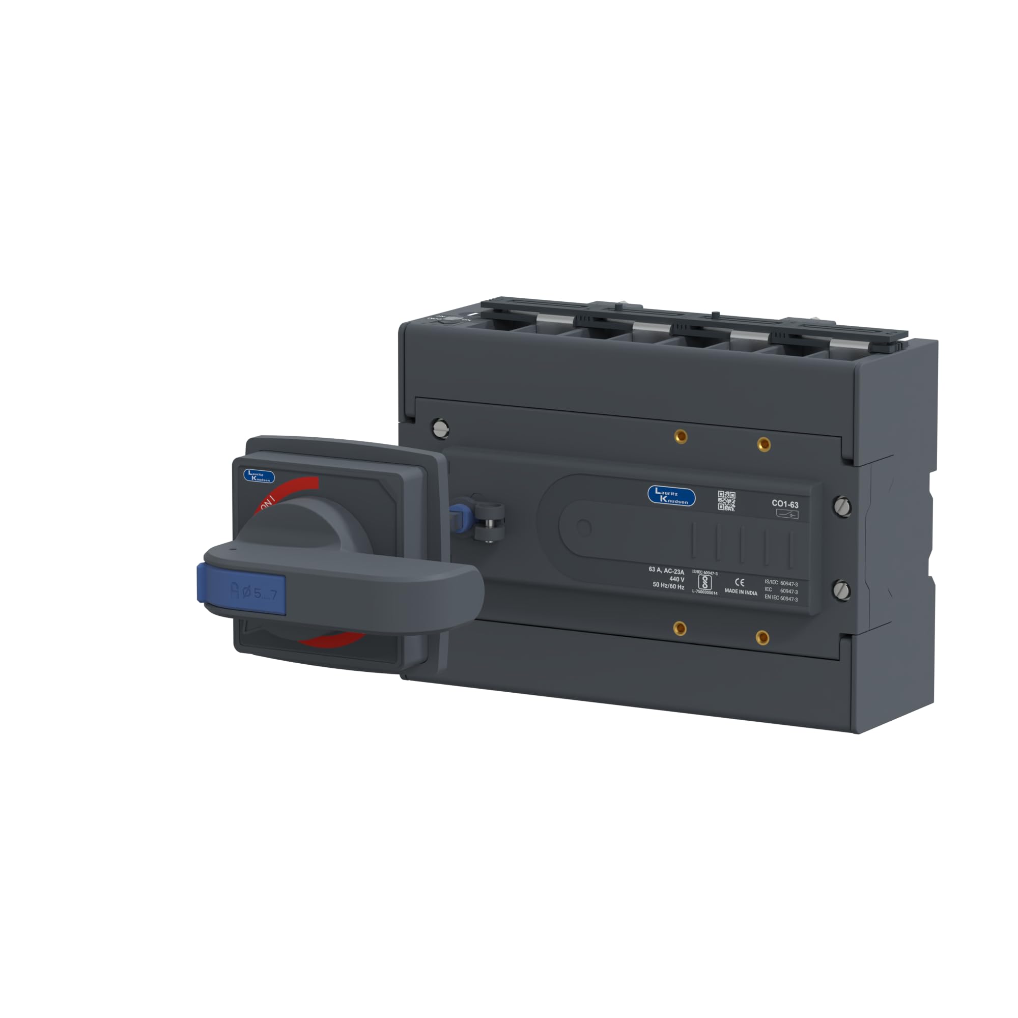 Lauritz Knudsen 63A Manual Changeover Switch CO1-63 Extended Handle | 415V On-Load Power Transfer Switch | Double-Break Knife Contact | Industrial, Commercial & Residential Backup | C-Line-picture-14