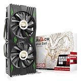 SURALLOW RX 580 Graphics Card 8GB 2048SP, GDDR5, 256 Bit, Pc Gaming Video Card, 3*DP, HDMI, PCI Express 3.0 with Freeze Fan Stop for Desktop Computer GPU for Gaming PC