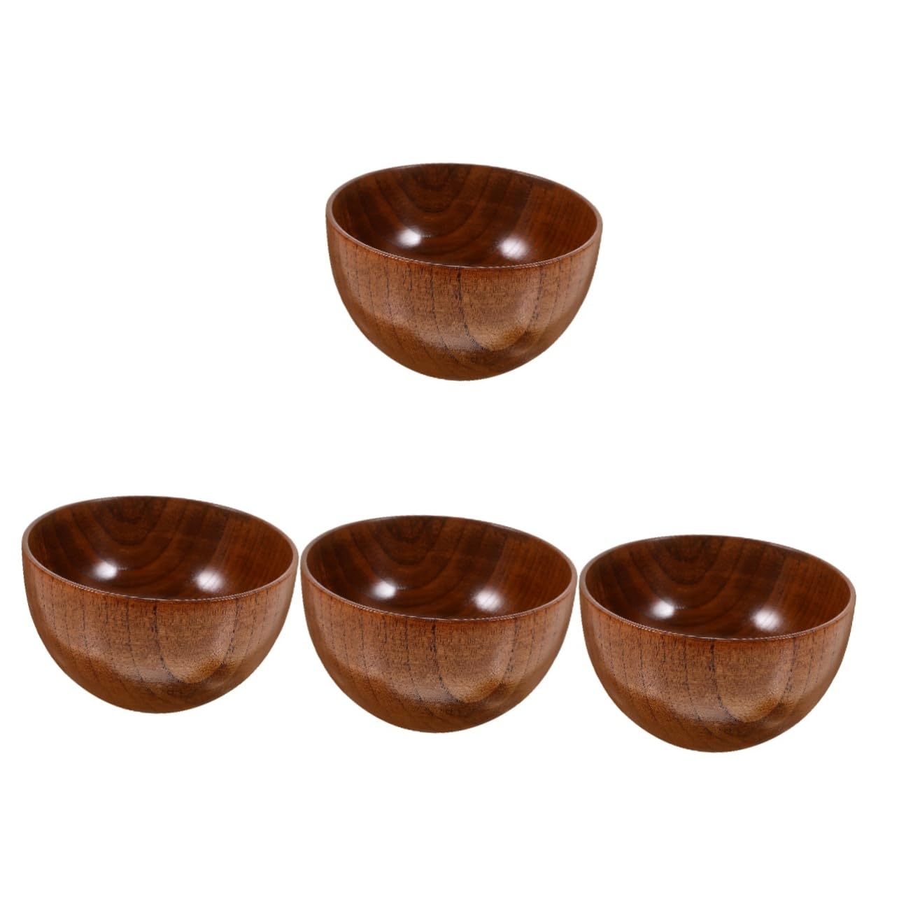 PRETYZOOM 4piezas Tazón De Madera Japonés Antideslizante Para y Ensaladas Bowl De Madera Natural Para Alimentos Para Restaurantes y Doméstico