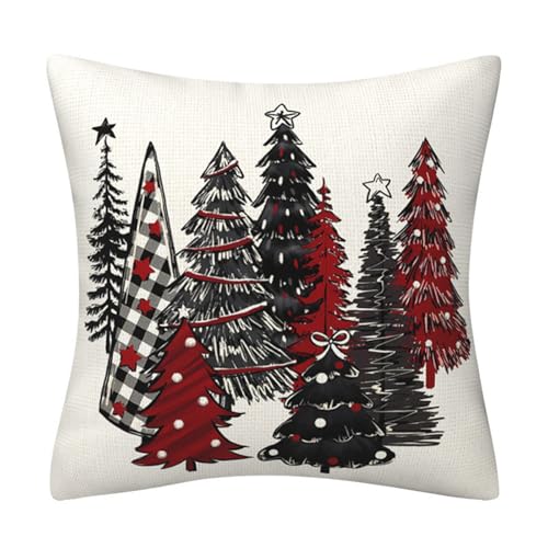 ポリエステルクリスマスツリー枕カバーホリデー装飾ソフト枕カバーソファ寝室クリスマス家の装飾クッションカバー