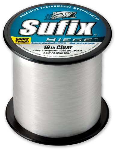Sufix Siege 1000-Yards Spool Size Fishing Line (Clear, 8-Pound)