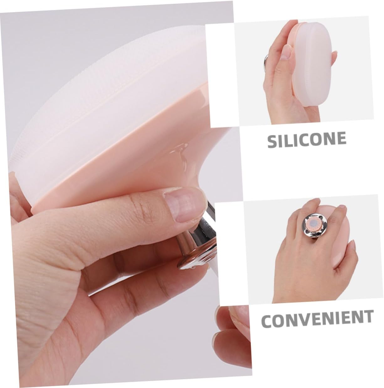 jojofuny Soft Silicone Face Scrubber Exfoliator Manual Facial Cleansing Brush for Pore Cleansing and Blackhead Removing, Gentle Silicone Face Washing Accessory for Men and Women