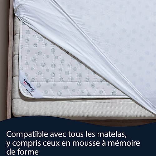 Imetec Surmatelas Chauffant 2 Places Adapto, 150x160 cm - 6 Températures, Tissu 100% Coton, Chauffage Rapide, Température Constante, Personnalisée - Chauffe-Lit Electrique XL Double Commande