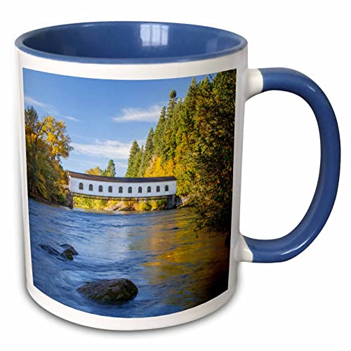 3dRose USA, Oregon, Lane County, Goodpasture covered 15oz Two-Tone Blue Mug