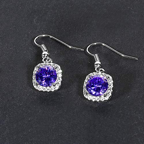 Boucles d'oreilles améthyste naturelle argent 925 anti-allergie