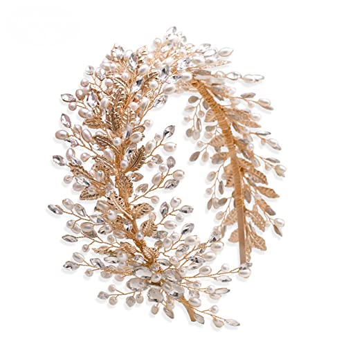 NPZBMGB Diadèmes De Couronne De Mariée, pour Mariage Strass Morceau De Cheveux Cristal Casque De Mariage Coiffes pour Bijoux De Cheveux De Mariée,A Cover