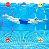 schwimmsteg befestigung 🏊【Paket beinhaltet】: Tauchringe in 3 Farben (Gelb, Grün, Rot) + 3 Cartoon-Bojen (Stern, Wal, Oktopus) + 3 Sandsäcke mit Seesternmuster. Diese Pool-Tauchspielzeuge sind farbenfroh und leicht unter Wasser zu finden. Die Größe des Tauchrings beträgt 80 cm/31,5 Zoll.