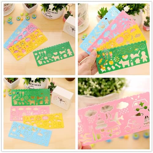 8 Pcs Kids' Drawing Template Alphabet Letter Stencils Plastic Number Stencils Reusable Letter Stencils Guides for DIY Craft Scrapbook Artistic Crafting Drawing Templates