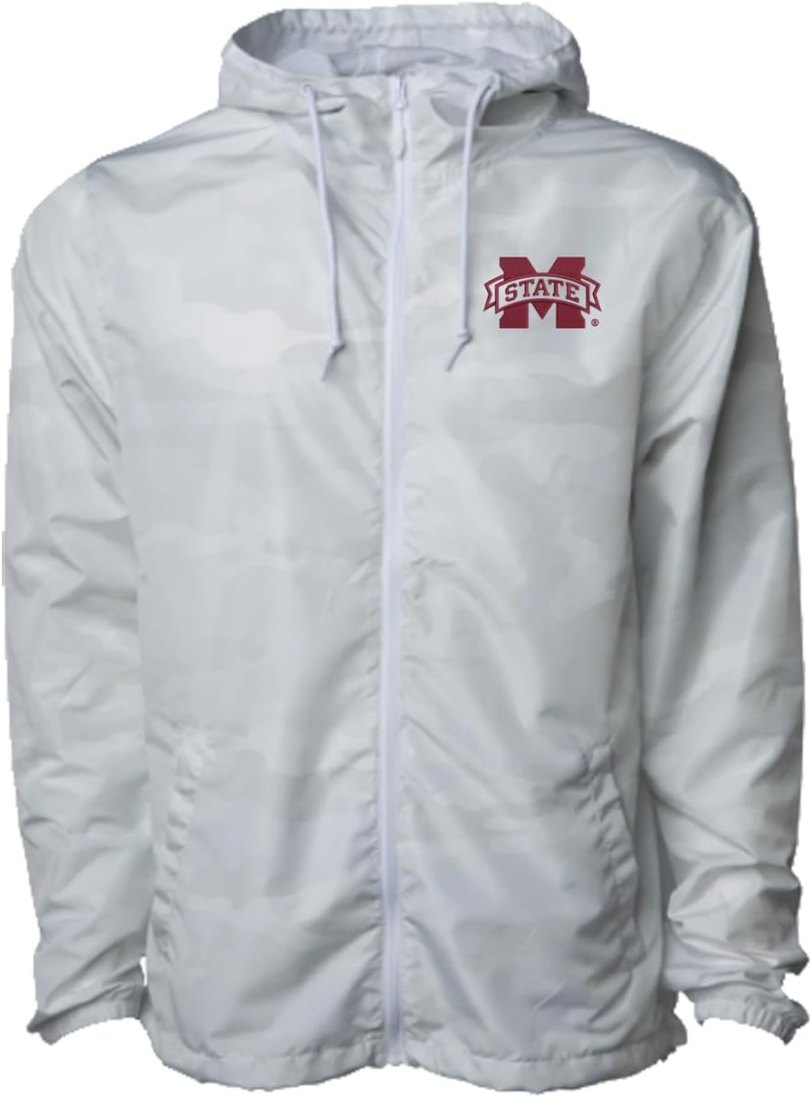 Sorority Letters Shop Mississippi State University Lightweight Windbreaker Jacket embroidered with MSU M