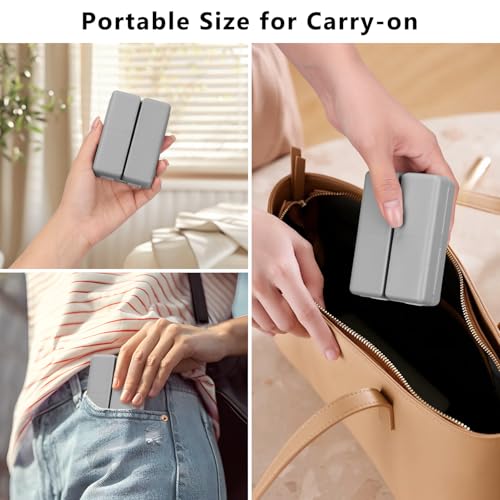 Image of FYY Travel Pill Organizer, 7 Compartments Small Pill Box Medicine Case-Grey