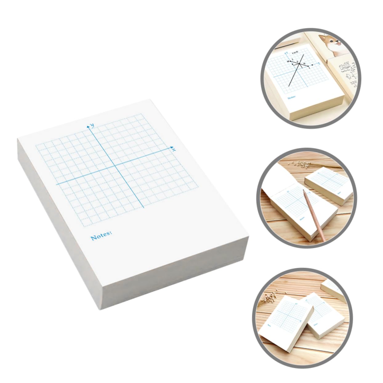 Uonlytech 4 Pezzi 4 Libro di esercizi di numeri matematica disegno alto Grafico punteggiato forniture matematiche carta millimetrata blocco di carta a griglia bianca